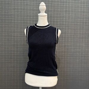 Zara Navy Tank with White Trim